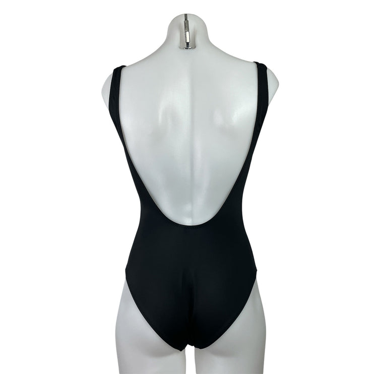 Solid & Striped Black Scoop Neck Open Back Sleeveless One Piece Swimsuit Size S