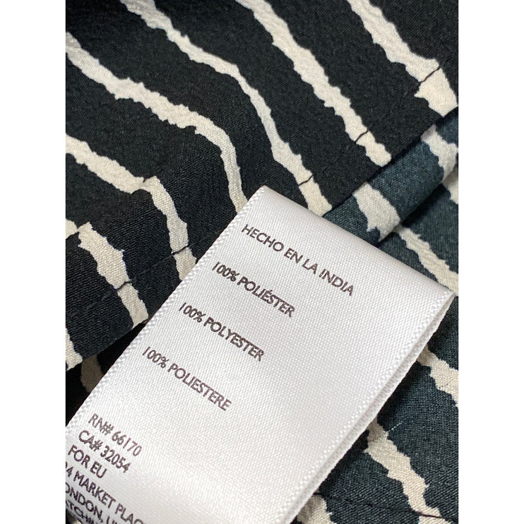 Silence + Noise Black White Stripe High Rise Tie Casual Lounge Paperbag Shorts S