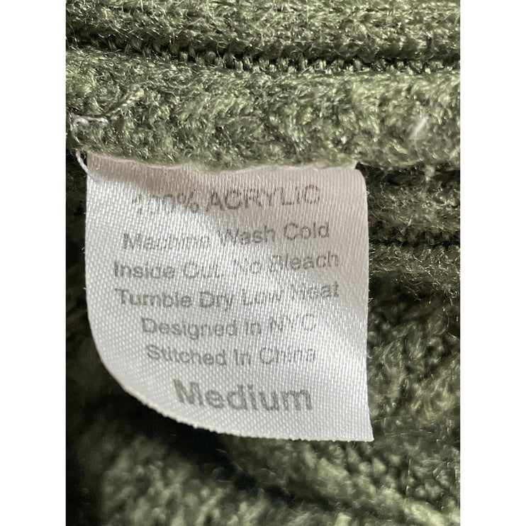 Six/Fifty Women's Green Ribbed Knit Long Sleeve Turtleneck Sweater Top Size M