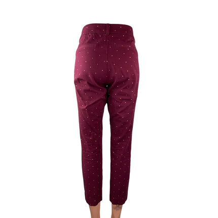 Old Navy Pixie Red Polka Dot High Rise Skinny Tapered Ankle Trousers Pants Sz 6