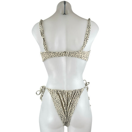Xhilaration Beige Cheetah Animal Print Bralette Two Piece Bikini Set Swimwear L