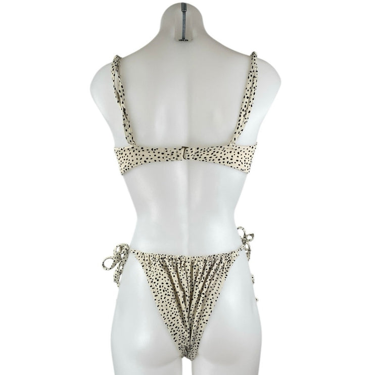 Xhilaration Beige Cheetah Animal Print Bralette Two Piece Bikini Set Swimwear L