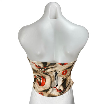 NWT PrettyLittleThing Multicolor Printed Strapless Bandeau Crop Tube Tank Top 8