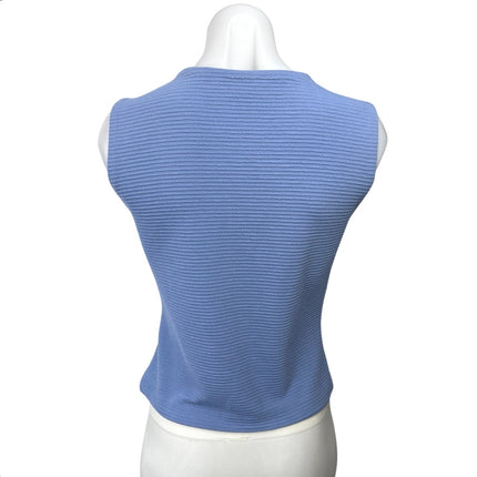 Club Monaco Blue Ribbed Knit Twist Front Stretch Sleeveless Tank Top Size S