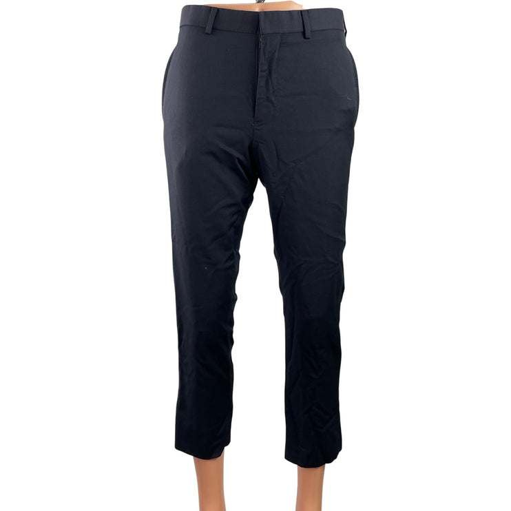 Brooks Brothers Men's Black Mid Rise Slim Straight Cropped Trousers Pants 32x30
