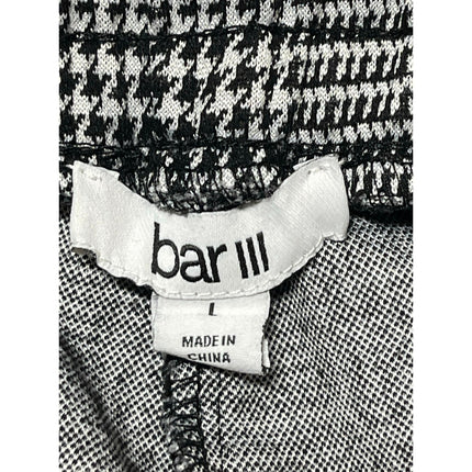 Bar III Women's Black White Plaid High Rise Tapered Jogger Sweat Pants Size L