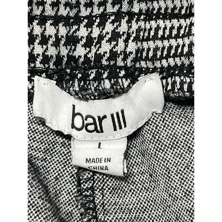 Bar III Women's Black White Plaid High Rise Tapered Jogger Sweat Pants Size L