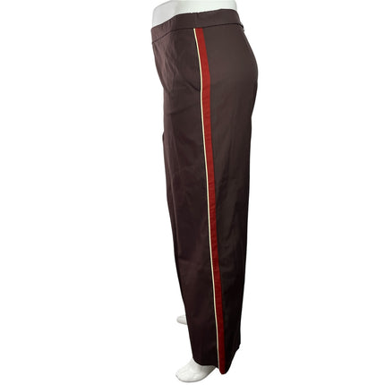 Zara Womens Brown High Waisted Flared Wide Leg Crop Lounge Trousers Pants Sz XL