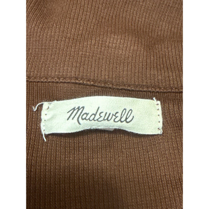 Madewell Women's Brown Collared Long Sleeve Button Down Tee T-Shirt Blouse Top S