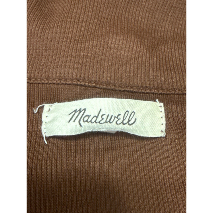 Madewell Women's Brown Collared Long Sleeve Button Down Tee T-Shirt Blouse Top S