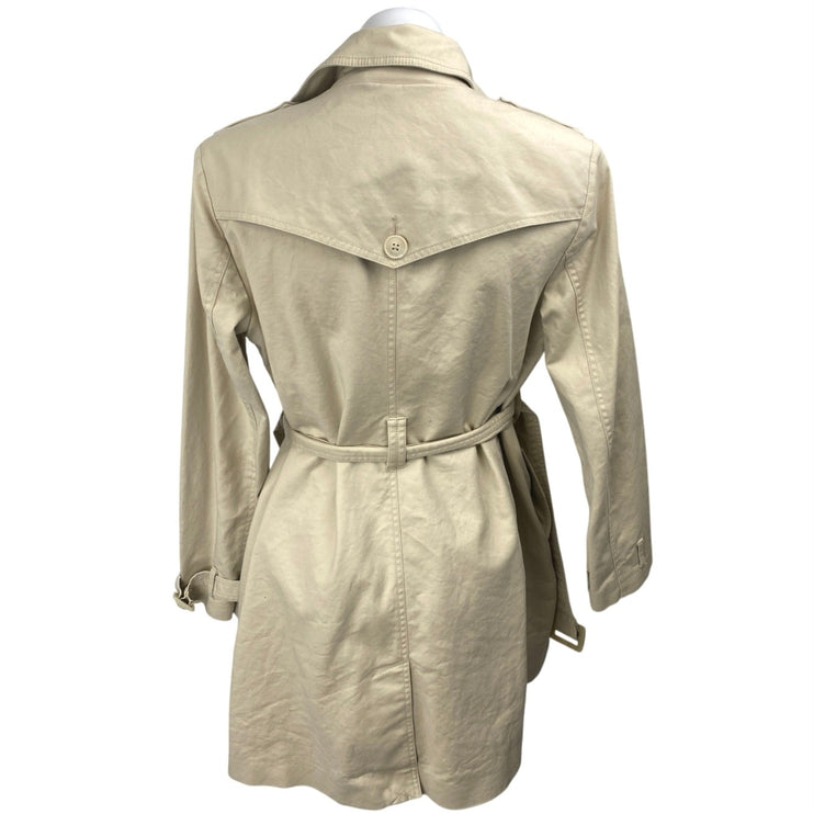 Tommy Hilfiger Women's Khaki Double Breasted Tie Waist Trench Coat Jacket Size M