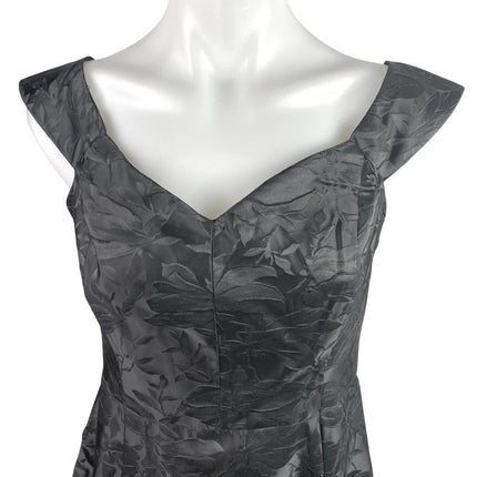 NEW Lulus You're All Heart Black Jacquard Satin Off Shoulder Mini A-Line Dress L