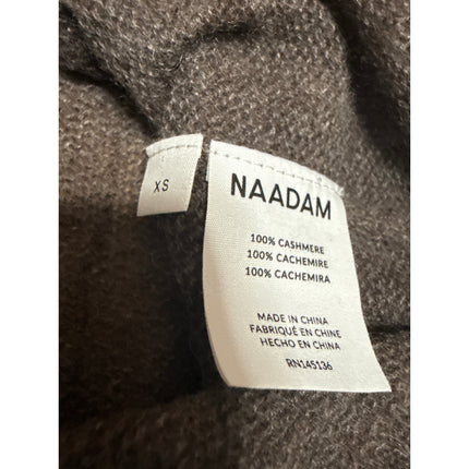Naadam 100% Cashmere Women's Brown Knit Mock Neck Long Sleeve Sweater Top Sz XS
