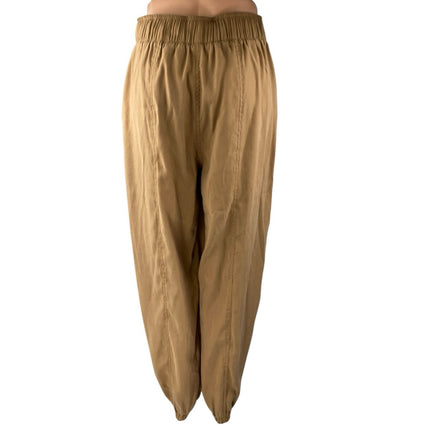 Abercrombie & Fitch Brown Tan Baggy Tapered Barrel Carrot Trousers Pants Size S