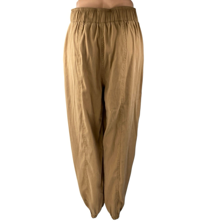 Abercrombie & Fitch Brown Tan Baggy Tapered Barrel Carrot Trousers Pants Size S