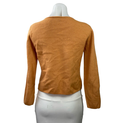 Liz Claiborne Brown Wool Embroidered Long Sleeve Button Cardigan Sweater Top SP