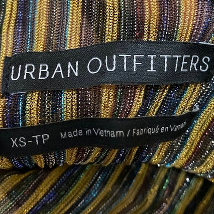 Urban Outfitters Multicolor Striped Metallic Long Sleeve Mock Neck Blouse Top XS