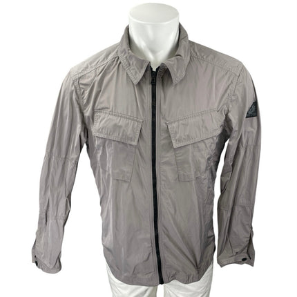 Belstaff Men's Gray Long Sleeve Collared Utility Full Zip Coat Jacket Size L