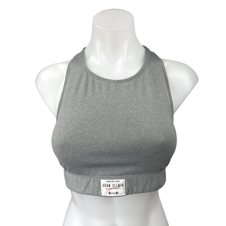 Adam Selman Sport Gray Racerback Yoga Workout Athletic Sports Bra Top Size M