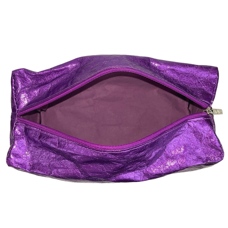 Clinique Purple Metallic Paper Made Special Edition Makeup Case Pouch Bag