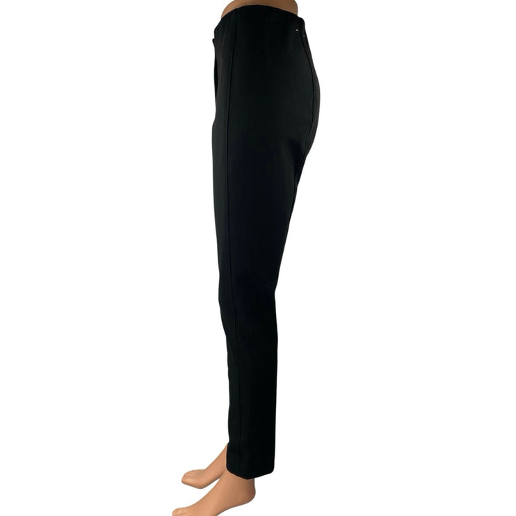 Ann Taylor Women's Black High Waisted Zipper Skinny Trousers Pants Size 4 Petite