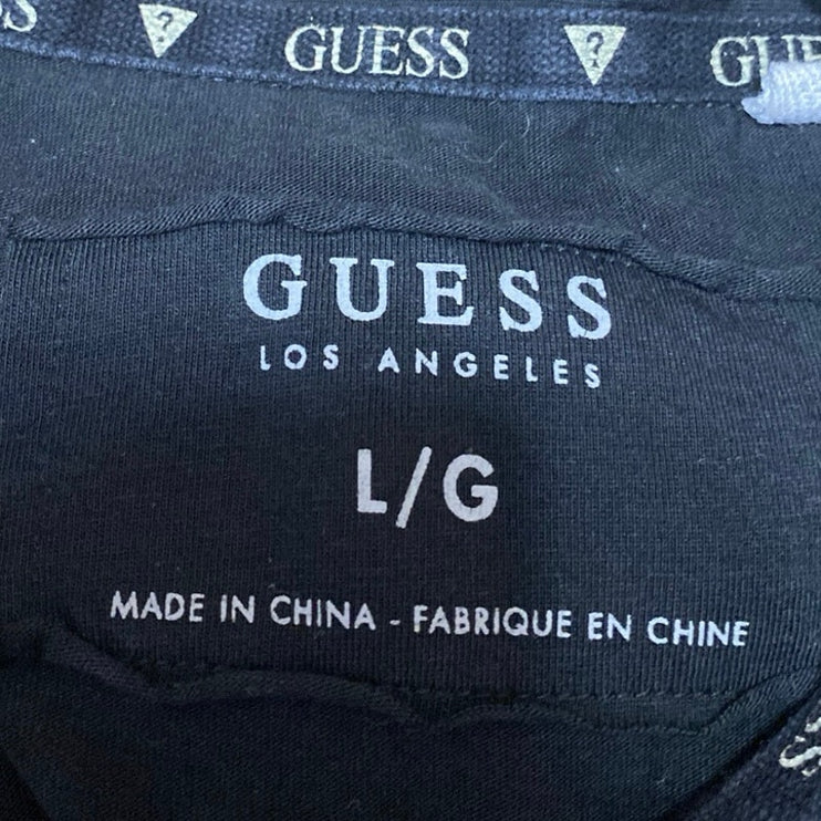Guess Men's Black Short Sleeve Collar Pockets Performance Golf Polo Shirt Top L