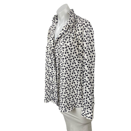 Ann Taylor Women's Floral Collared Long Sleeve Button Down Shirt Blouse Top Sz S