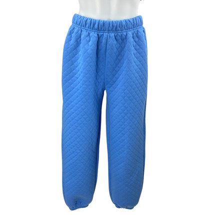 Princess Polly Blue Quilted Sleeveless Tank Crop Top Jogger Sweat Pants Size 4