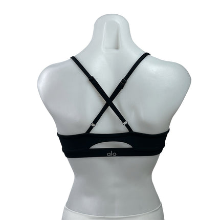 Alo Yoga Airlift Intrigue Black Crossback Workout Active Sports Bra Tank Top XS