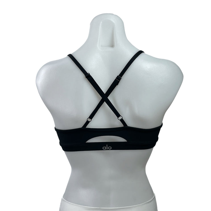 Alo Yoga Airlift Intrigue Black Crossback Workout Active Sports Bra Tank Top XS