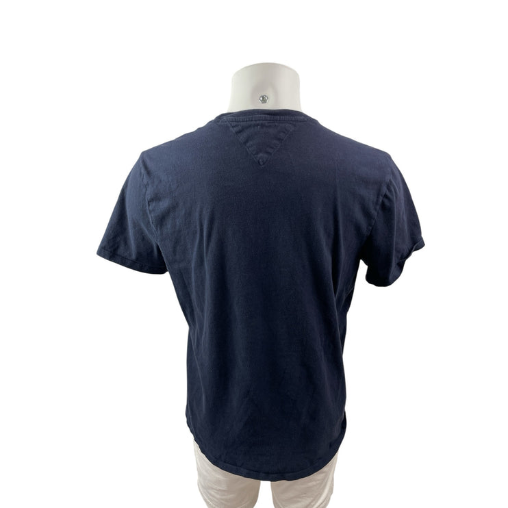 Tommy Hilfiger Men's Navy Blue Short Sleeve Logo Crewneck T Shirt Tee Top Size L