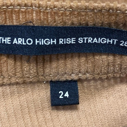 Denim Forum The Arlo High Rise Women's Tan Corduroy Trousers Pants Size 24