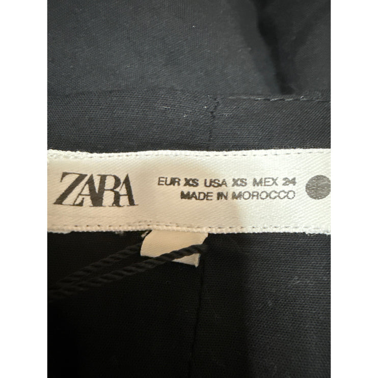 NEW Zara Women's Black Sleeveless Cami Camisole Tank Peplum Crop Top Size XS