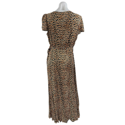 Free People Gorgeous Jess Multicolor Leopard Print Maxi A-Line Wrap Dress Sz S/P