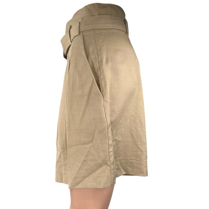 Seed Heritage Beige Pleated High Waisted Belted Pockets Casual Bermuda Shorts 8