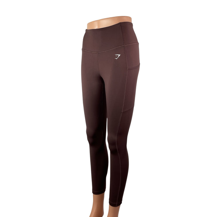 Gymshark Women's Brown Mid Rise Yoga Workout Running Athletic Leggings Pants S