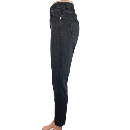 Zara Black Denim Cotton Dark High Rise Casual Ankle Skinny Jeans Size 12