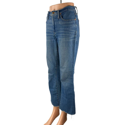 Madewell Mid Rise Kick Out Women's Blue Ankle Flared Bootcut Denim Jeans Size 28