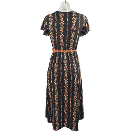 No Boundaries Walk Thru Black Short Sleeve Floral High Low V Neck Romper Dress