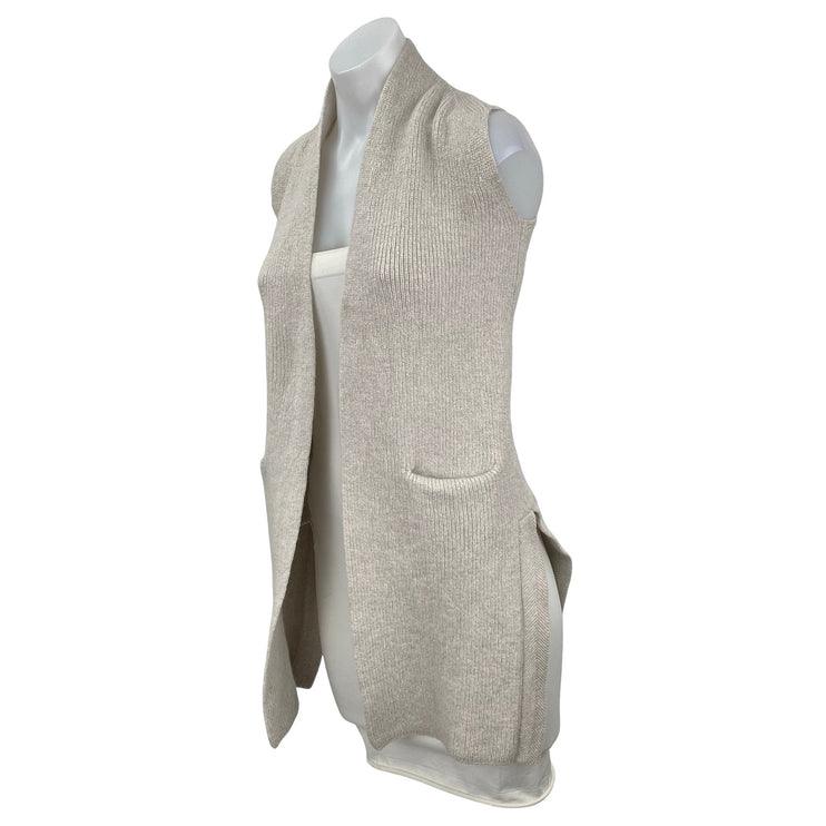 Aritzia Wilfred 100% Wool Olivie Womens Sleeveless Cardigan Vest Sweater Top XXS