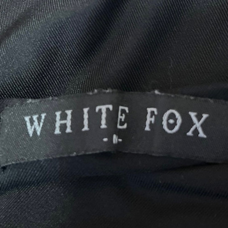 White Fox Black Sleeveless One Shoulder Cutout Cami Camisole Bodysuit Tank Top M