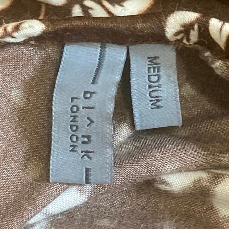 bl^nk Carilena Brown Floral One Shoulder Sleeveless Maxi Tank Sheath Dress Sz M
