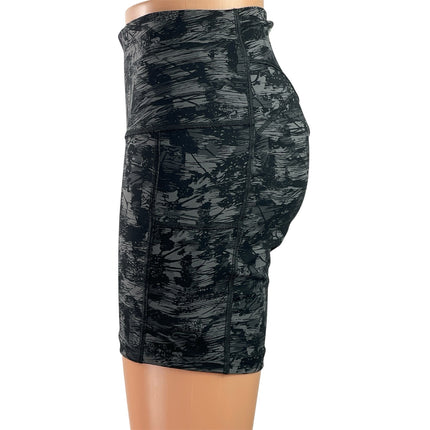 Gymshark Women's Black Abstract High Rise Yoga Athletic Biker Shorts Size S
