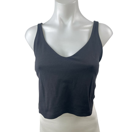 Lululemon Black Scoop Neck Sleeveless Athletic Sports Bra Crop Cami Tank Top 10