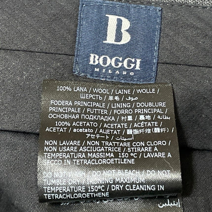 Boggi Milano 100% Wool Men's Gray Slim Fit Straight Trouser Dress Pants Size M