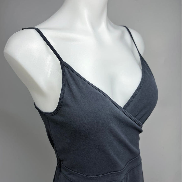 Abercrombie & Fitch Grey Camisole Sleeveless Faux Wrap V-Neck Skort Romper Sz S