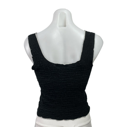 Oak + Fort Black Sleeveless Scoop Neck Cami Camisole Cropped Tank Top Size M