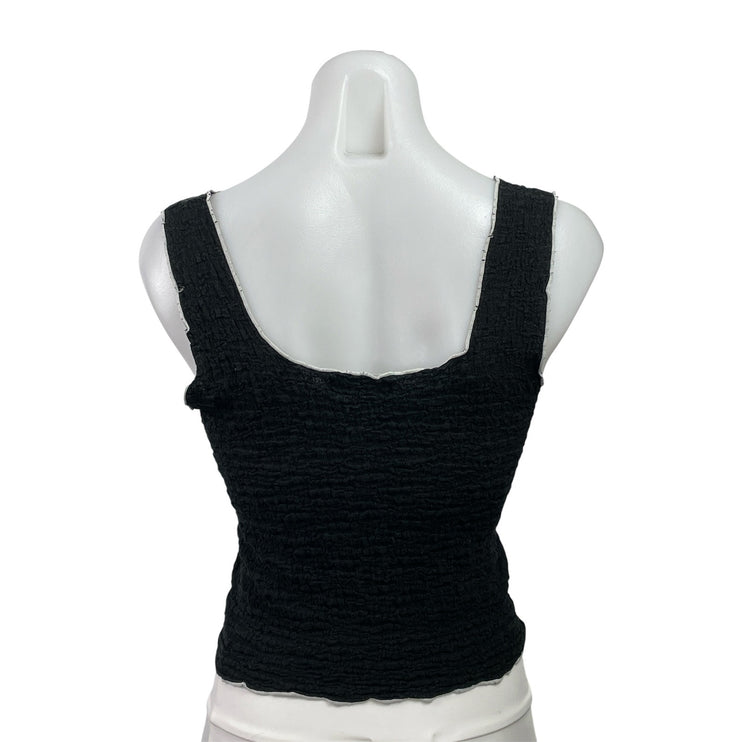 Oak + Fort Black Sleeveless Scoop Neck Cami Camisole Cropped Tank Top Size M