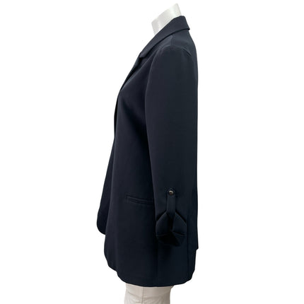 Soho Women's Navy Blue Open Notch Lapel Long Sleeve Blazer Coat Jacket Size S