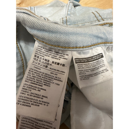 Levi's Ribcage Women's Blue High Rise Distressed Straight Denim Jeans Pants 28